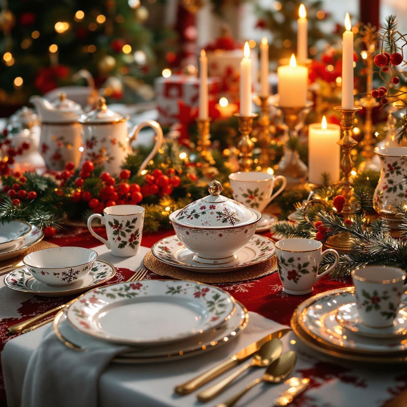 Fine Ceramic Christmas Decor in Warm Festive Atmosphere