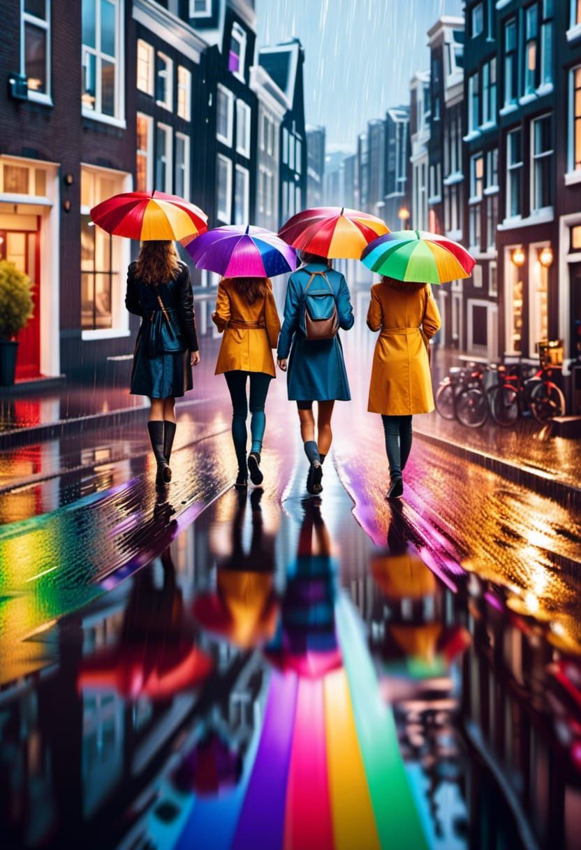 It's a rainy night in Amsterdam