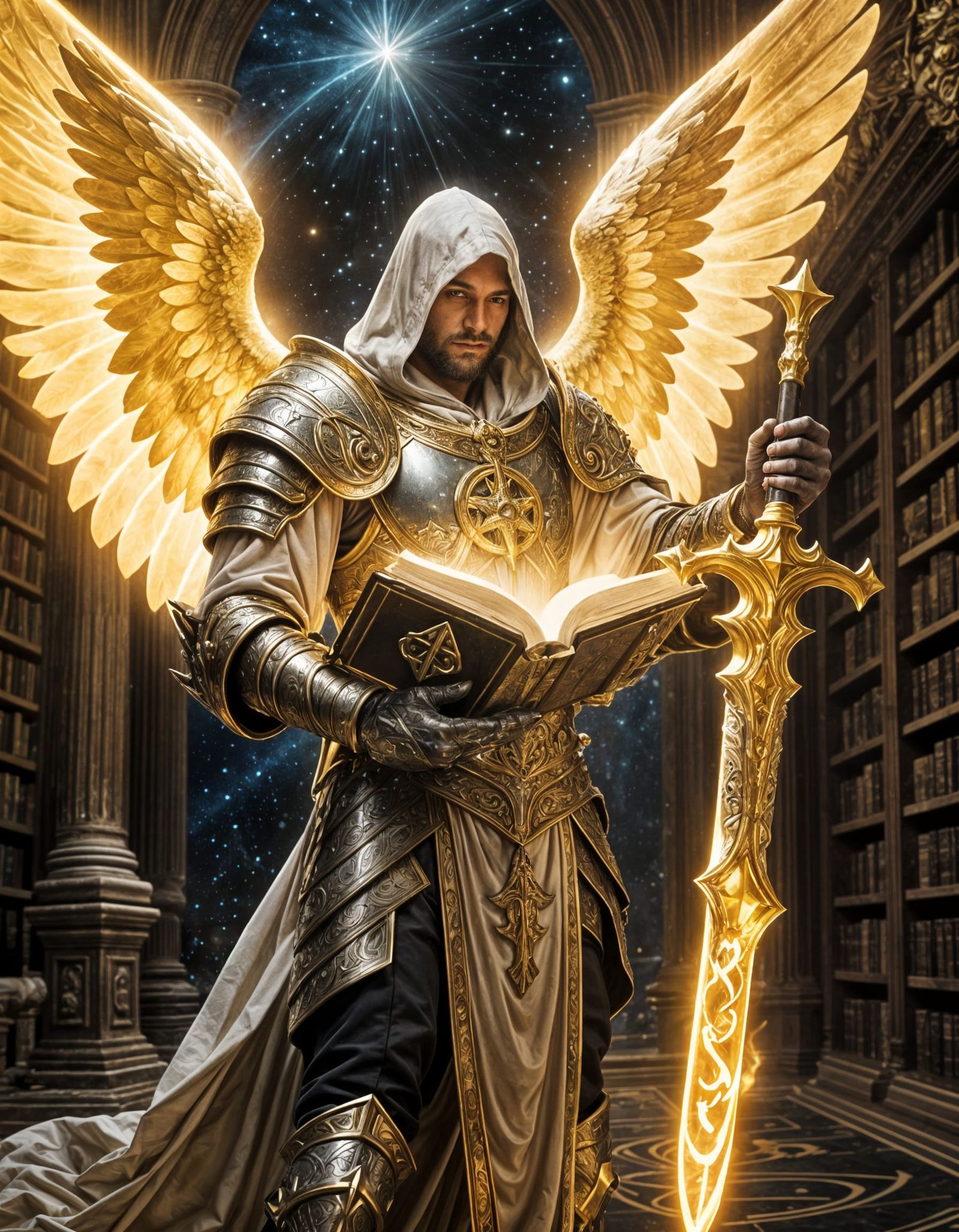 Archangel of Light in Cosmic Library