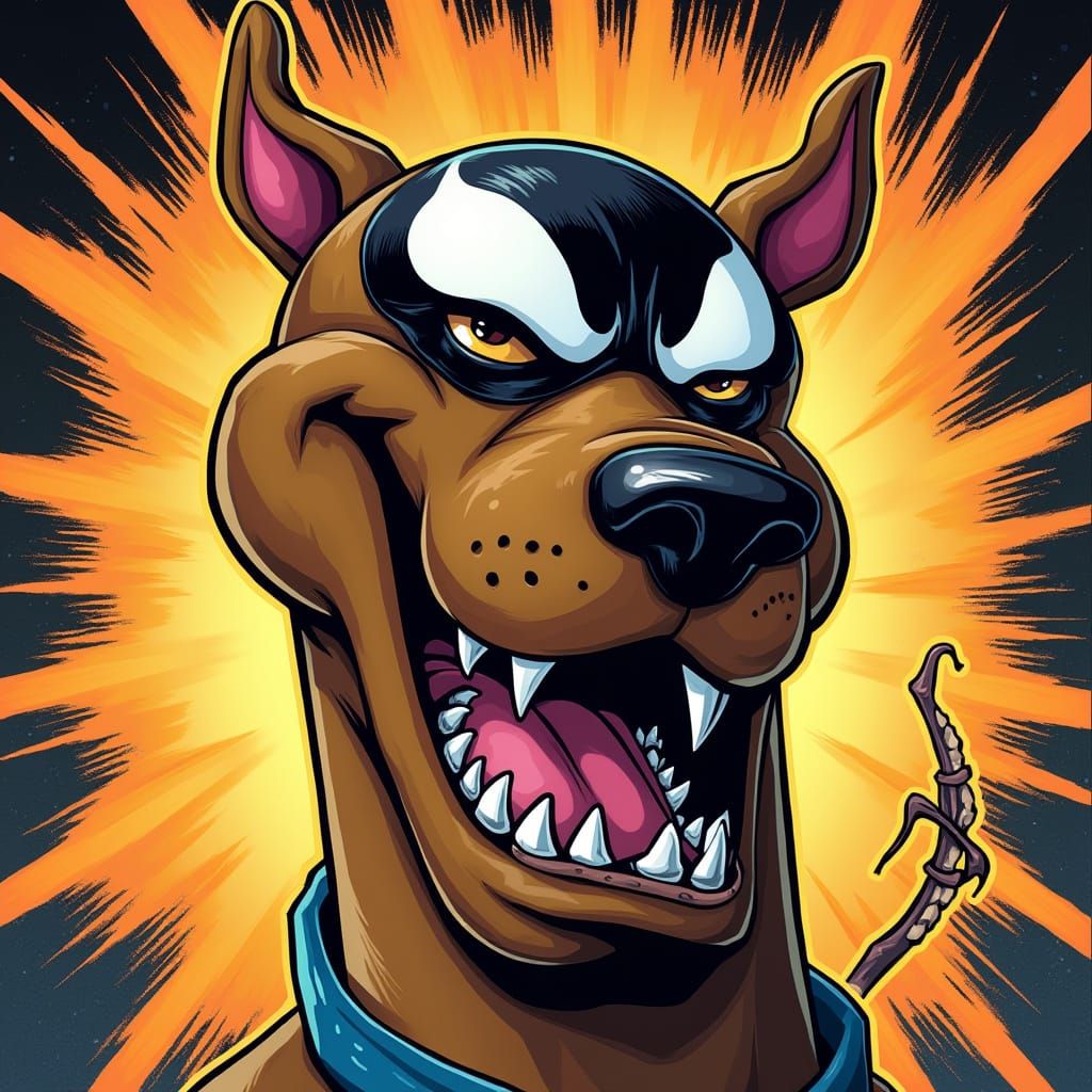 Scooby-Doo as Venom with Comic Book Mask