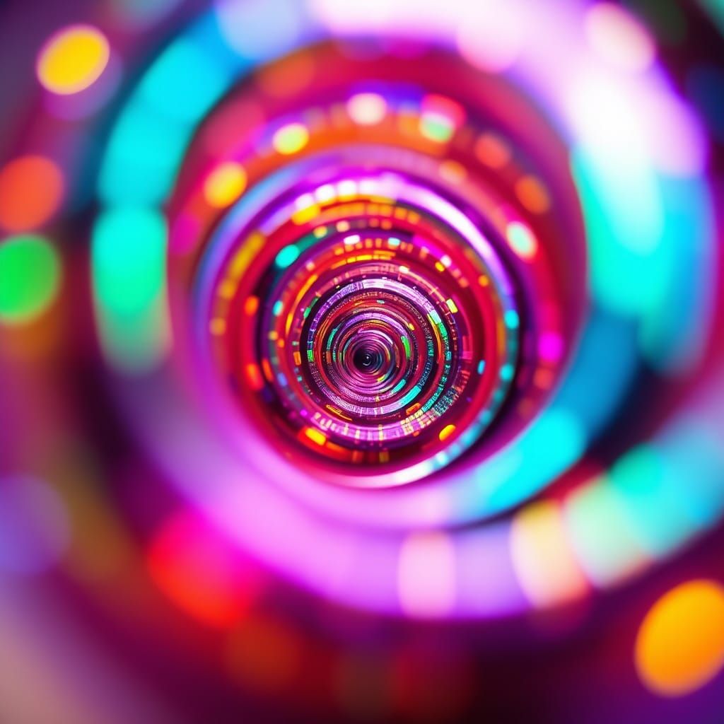 Hypnotic Spiraling Optical Illusion in Bokeh Macro Photograp...