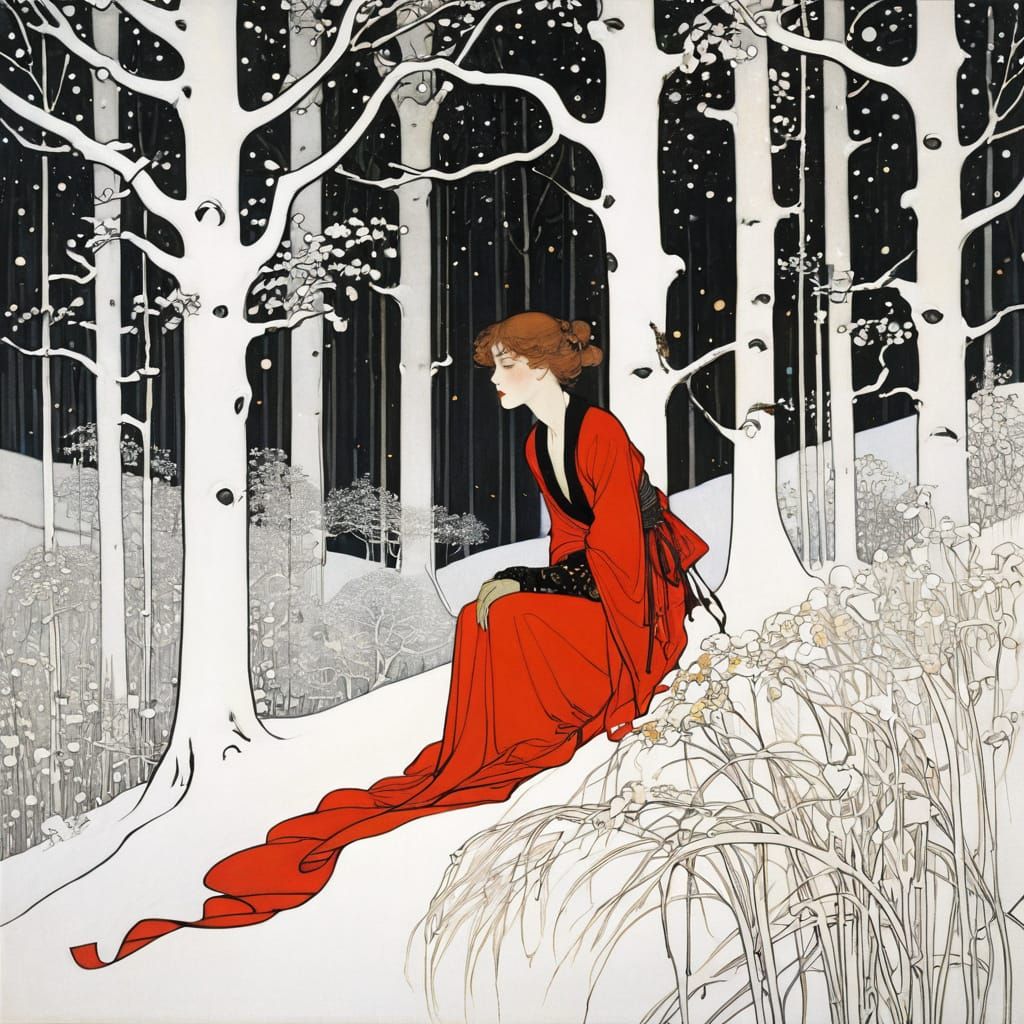 Inspirational Line Drawings in a Whimsical Art Nouveau Style