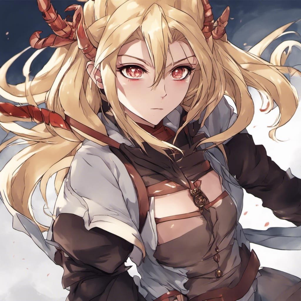 Blonde Demon Slayer in Anime Style