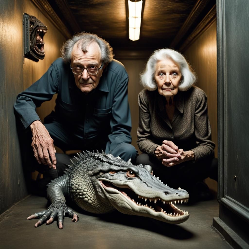 Grandpa and Grandma and Their Pet Alligator