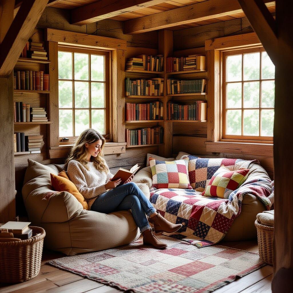 Cozy Treehouse Reading Nook in Nostalgic Style