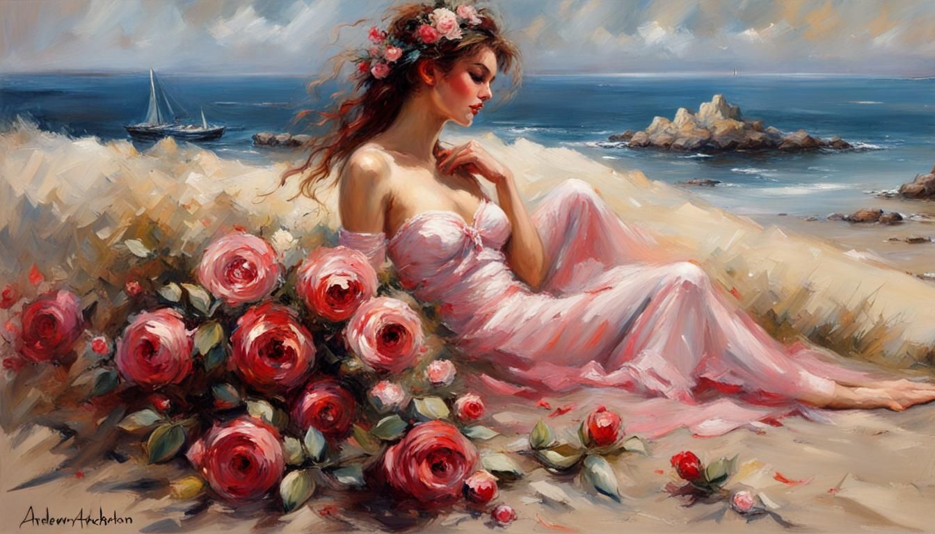 Antique Treasure Island Map in Impressionist Style