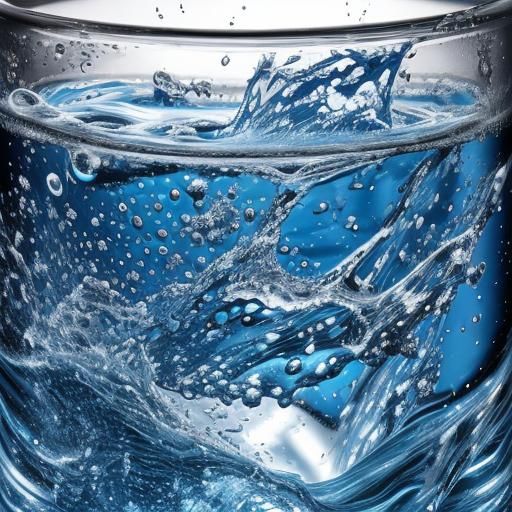 Hyperrealistic Water Bottle Splash Art Concept