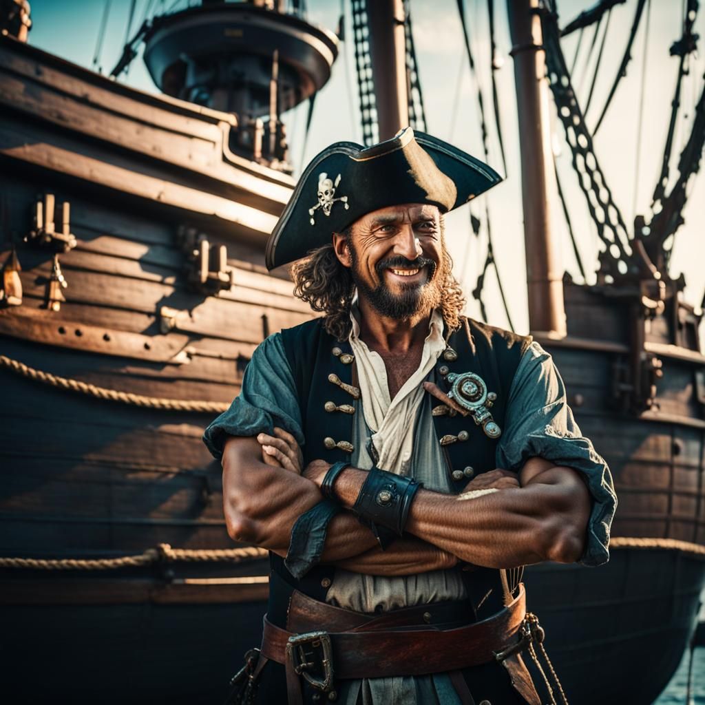 Confident Pirate Portrait in Cinematic Style