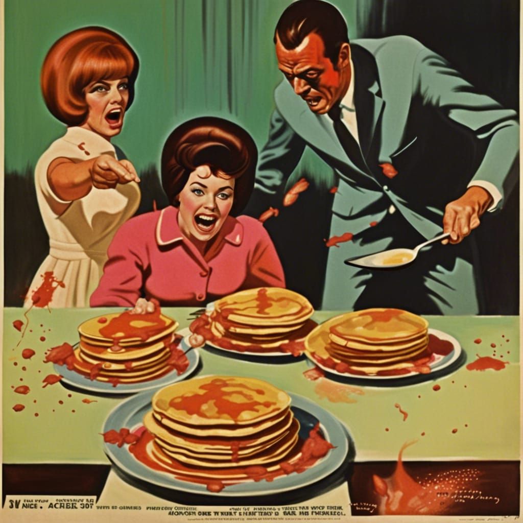 Vintage Horror Movie Poster: Pancake Attack