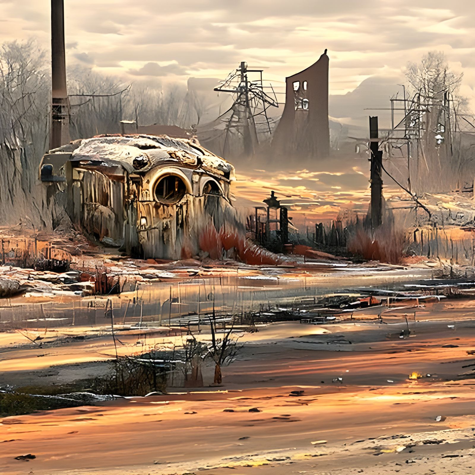 Creepy Barren Wasteland in Detailed Digital Painting