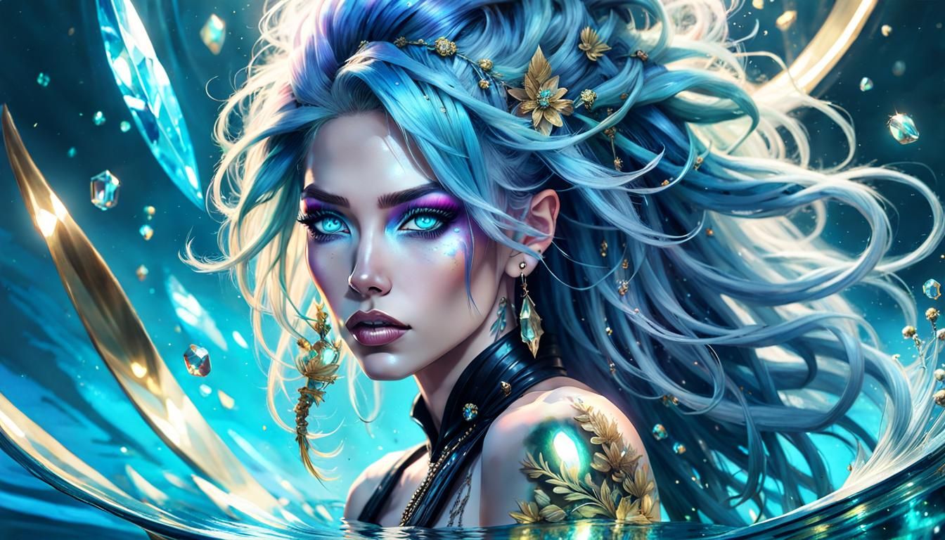 Babe with Gleaming blue eyes