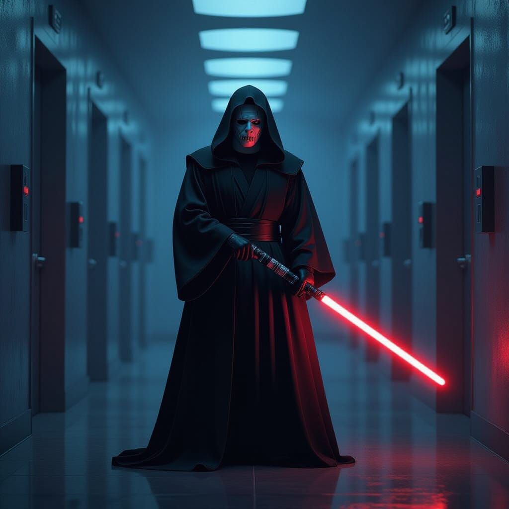 Michael Myers as Sith Lord with Red Lightsaber