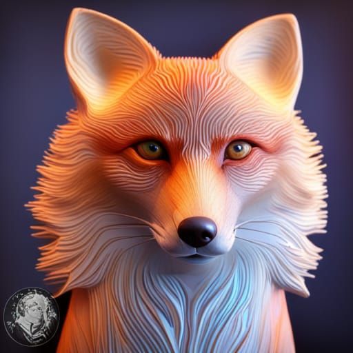 Fox Bust - Wood Carving
