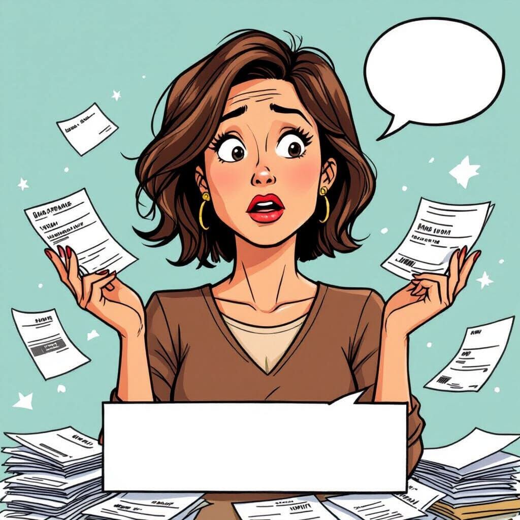 Cartoon Woman Clucking for Authority with Sass