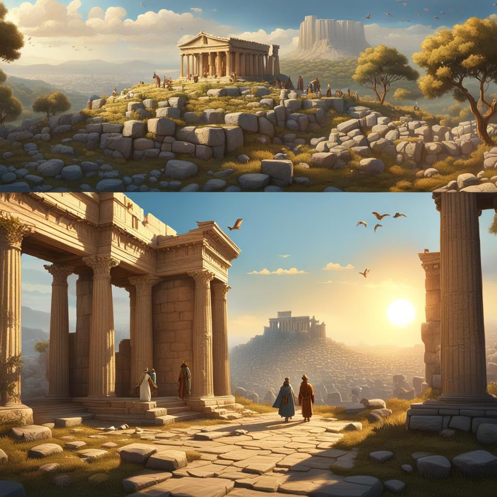 Acropolis in Glorious Days: Detailed Matte Painting