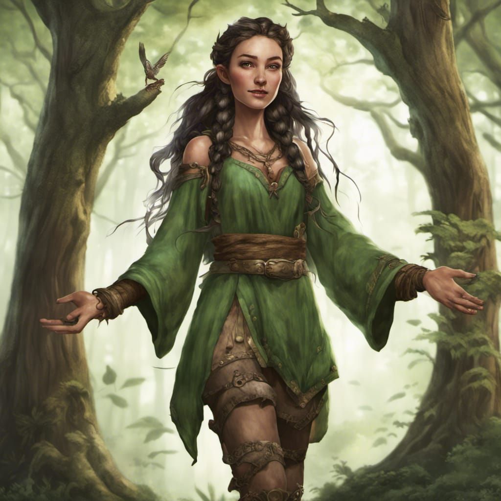 Caucasian Druid in Detailed Matte Painting