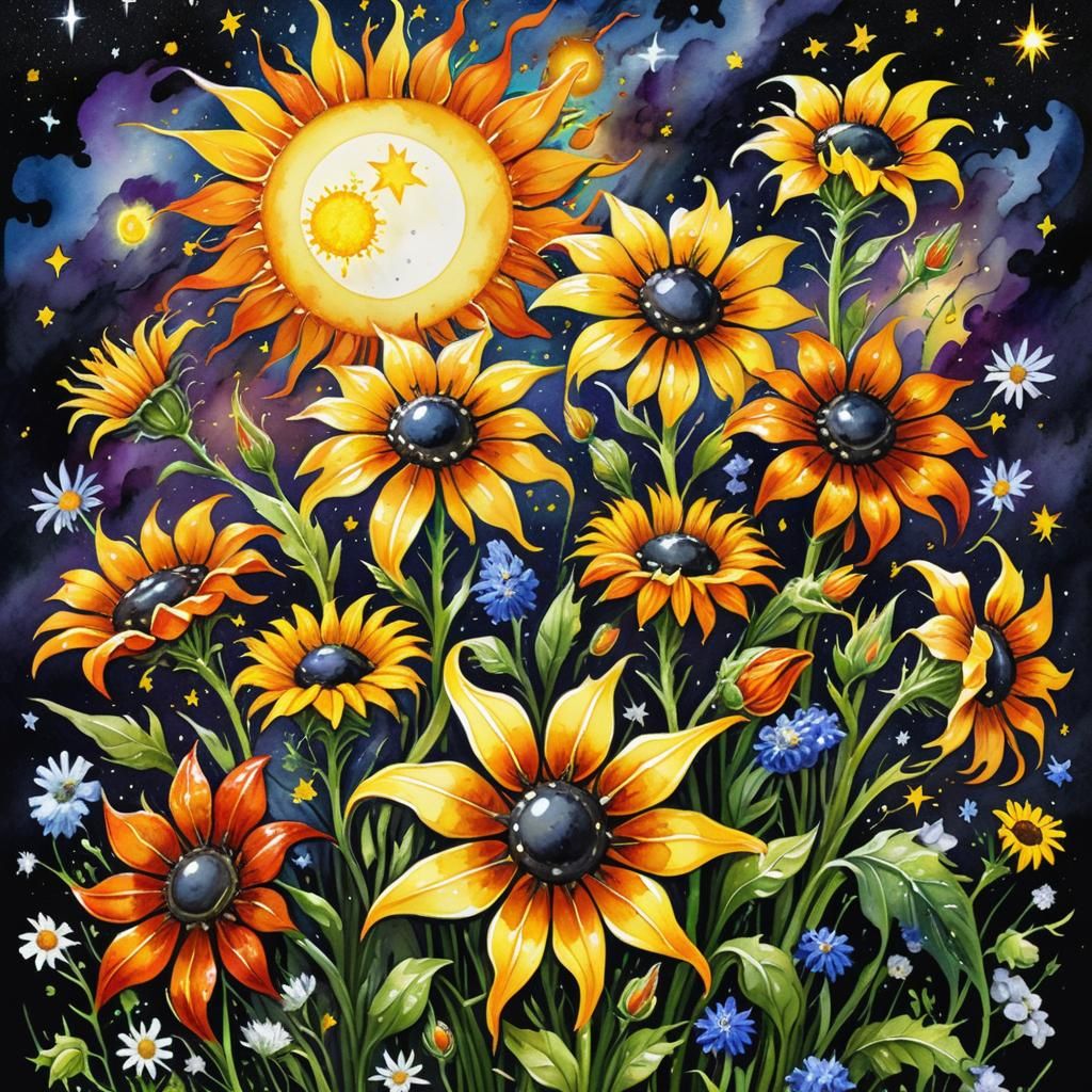 Surreal Meadow: Gothic Impressionist Masterpiece