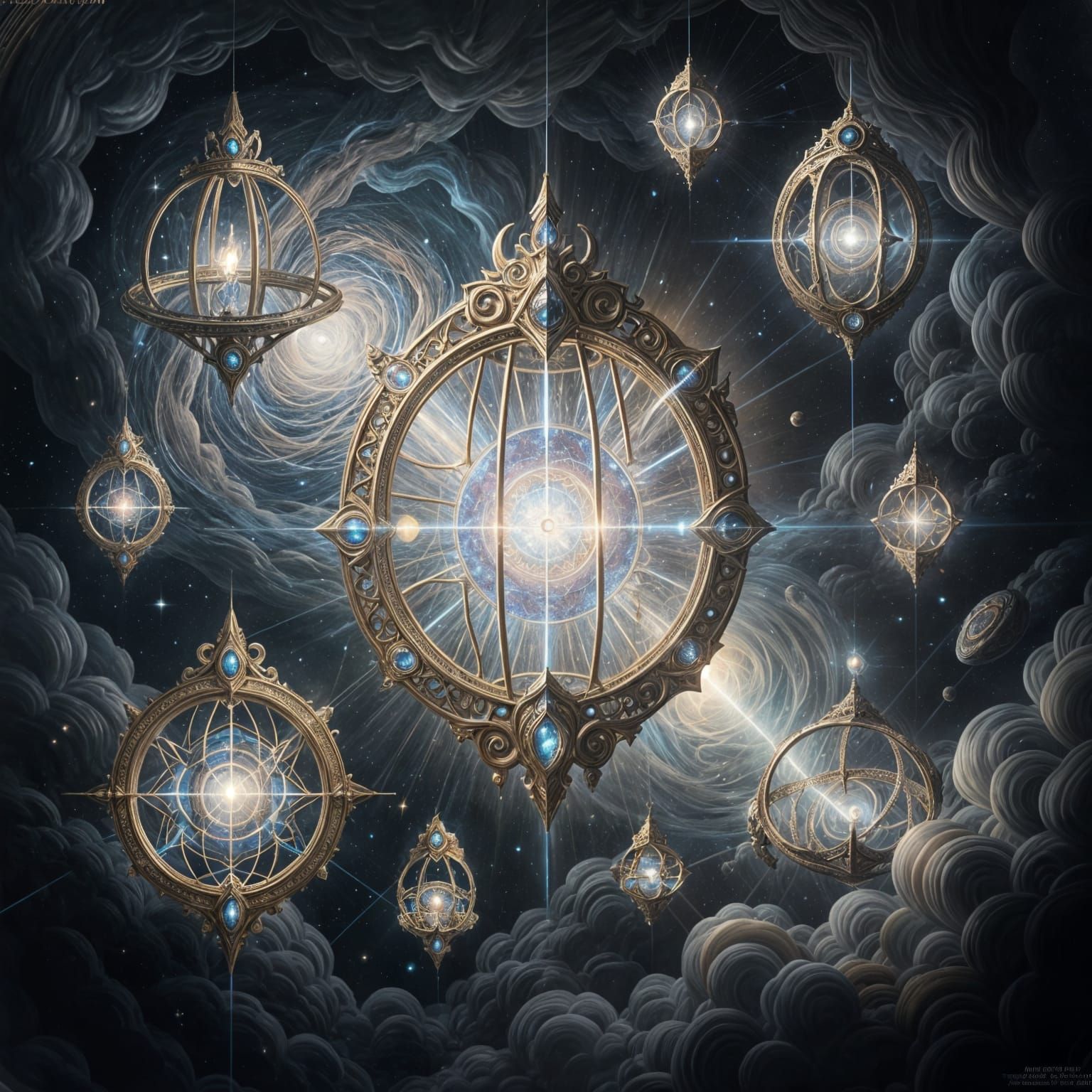 Abstract Hyperrealism of Astral Mysticism and Divine Power