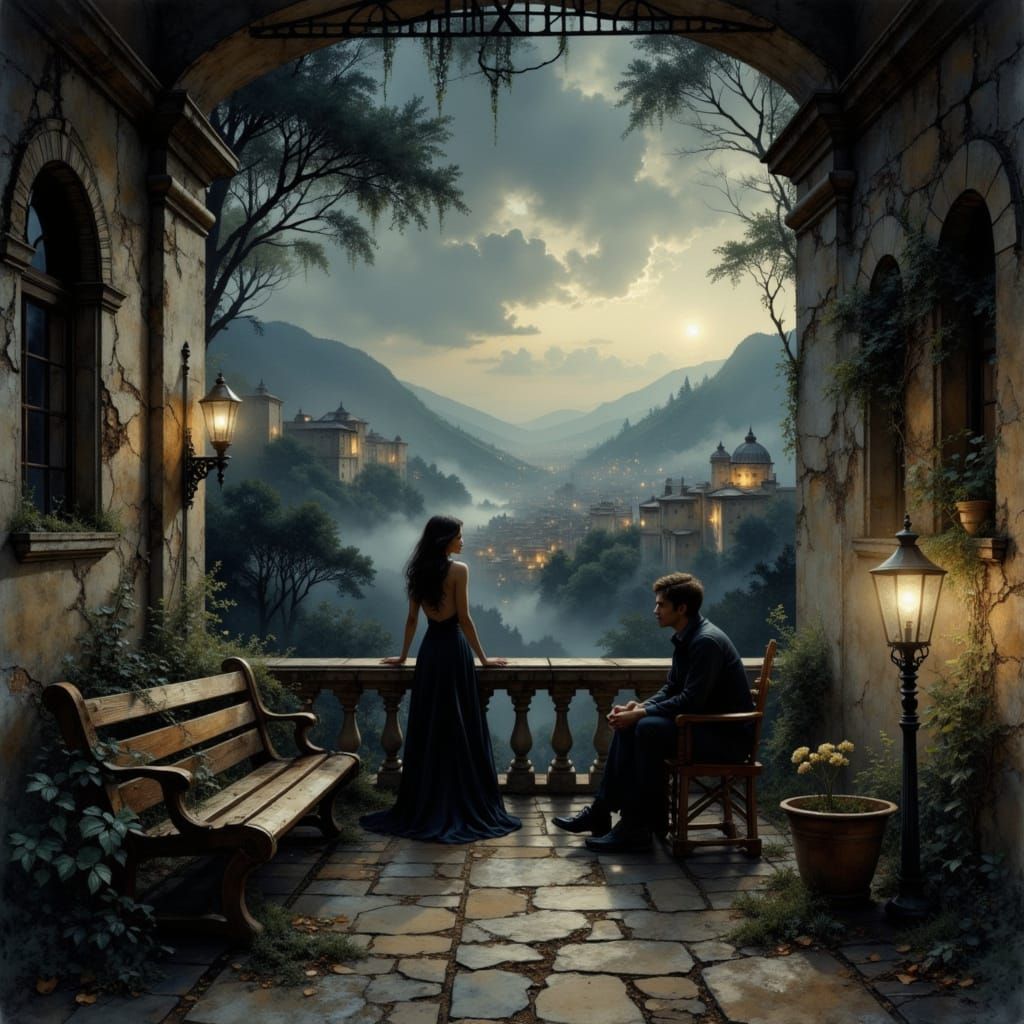 A couple at the Balcony