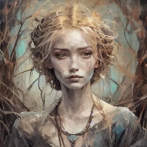 Fairytale Queen Portrait in Dreamy Oil Painting Style