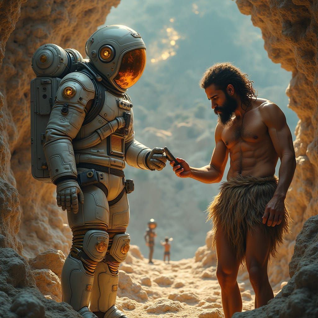 Astronaut Meets Caveman in an Epic, Timeless Encounter
