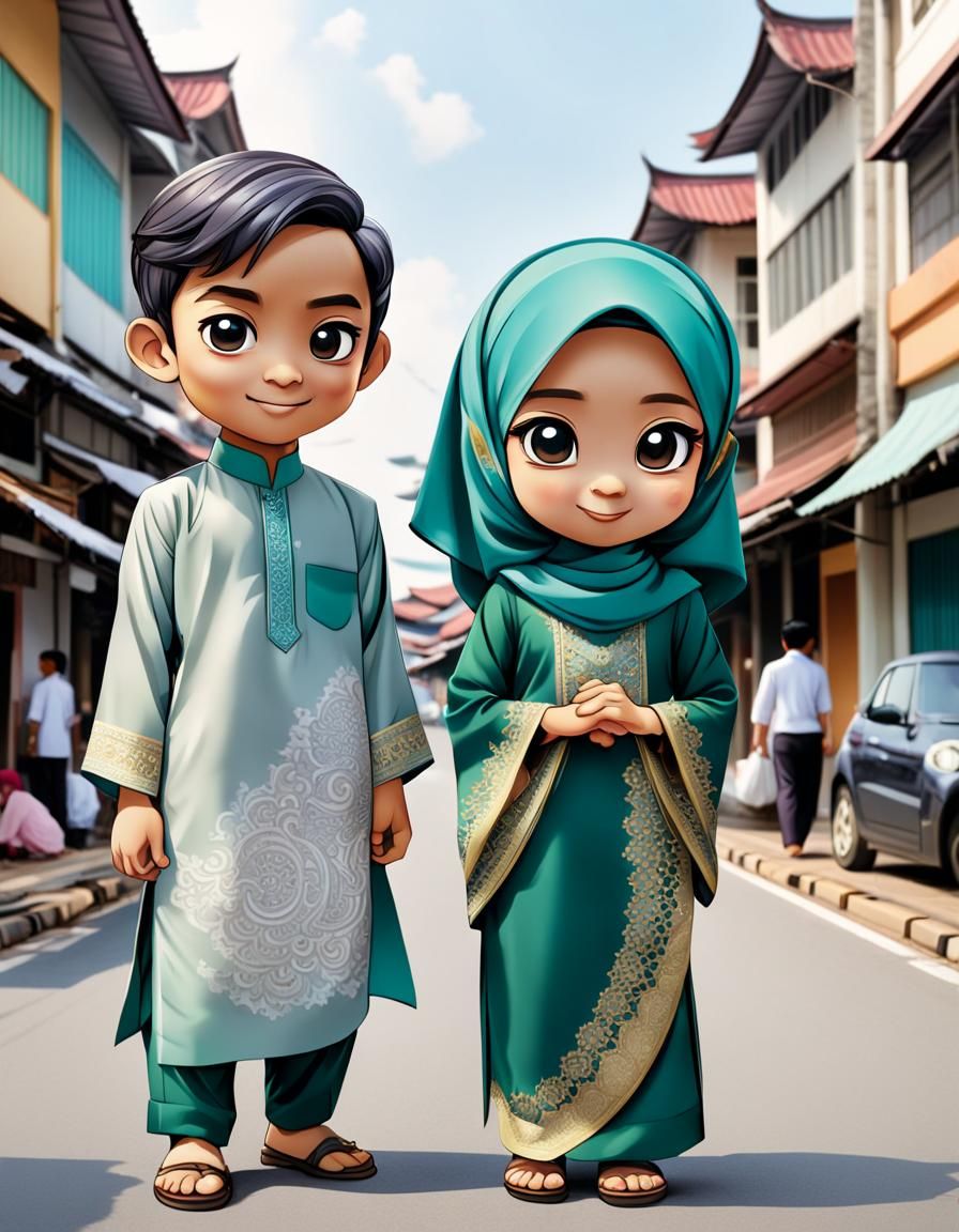 Chibi Characters in Bandar Seri Begawan, 8K Style