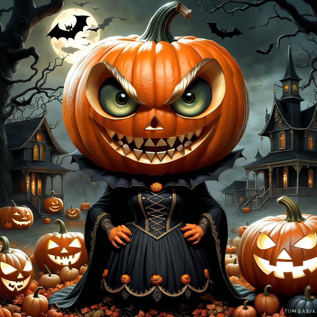 Mischievous Chibi Halloween Pumpkin by Digital Artists