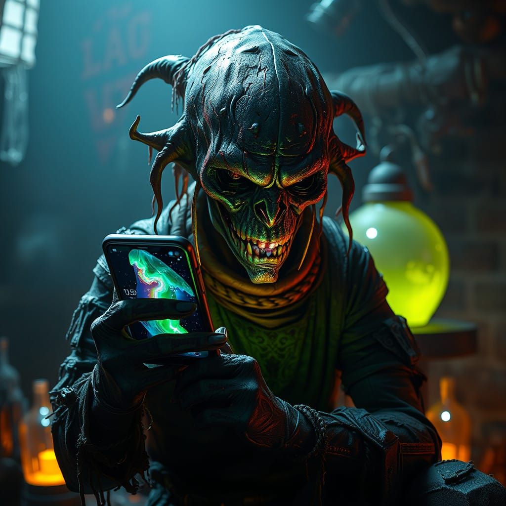 Undead Creature Enthralled by iPhone 16 Concept Art