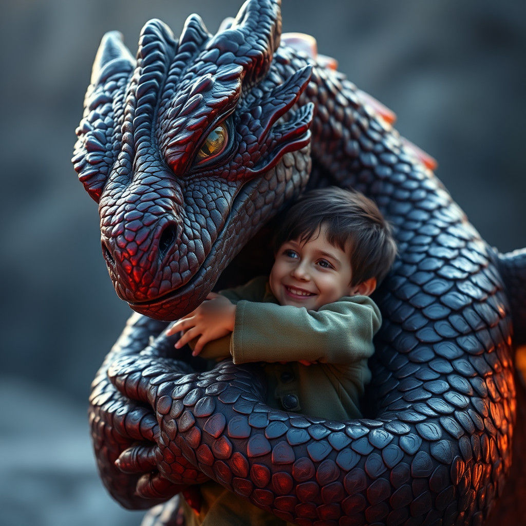 Dragon's Loving Embrace: Giant Friend, Boy Companion
