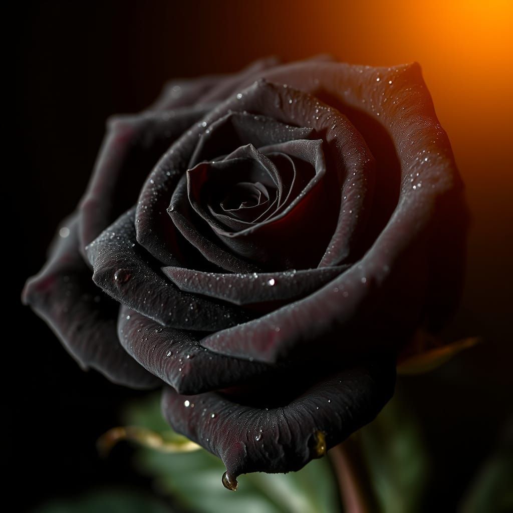 Ethereal Black Rose in Morning Light