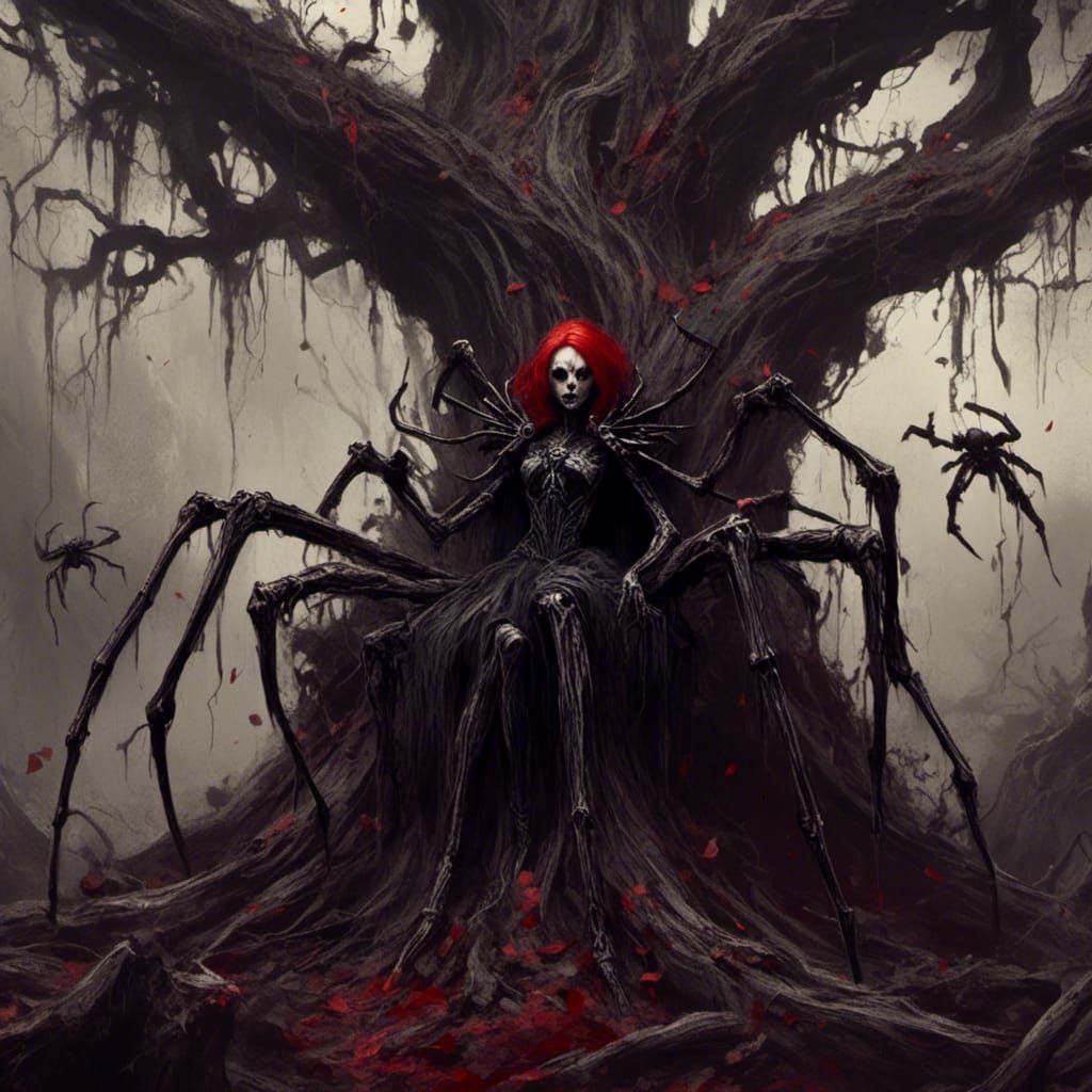 Eerie Black Widow Spider Concept Art