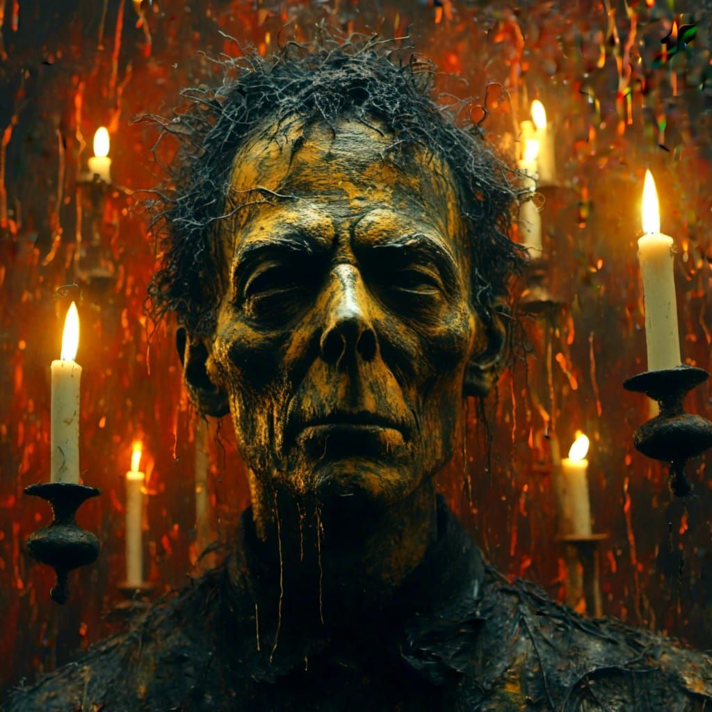 Haunting Halloween Character in Impasto Oil Paint Style