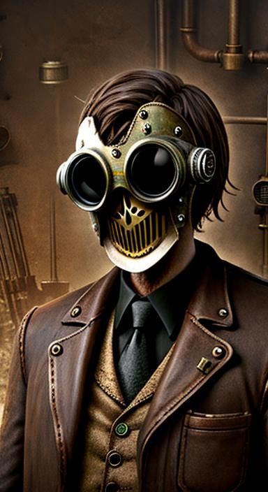 Steampunk Slenderman with Organic Motherboard Goggles