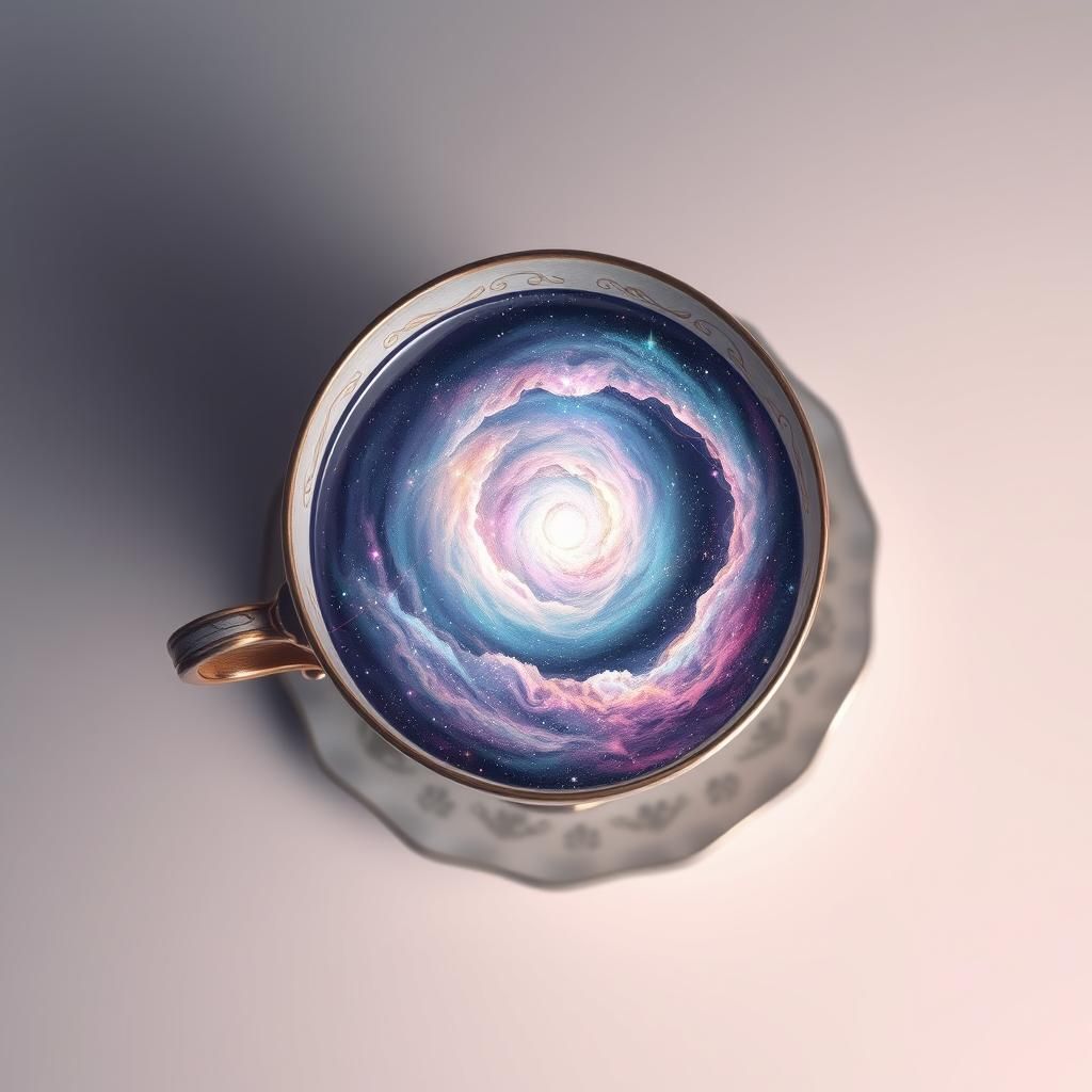 Galaxy in Teacup: Holographic Cosmic Illustration