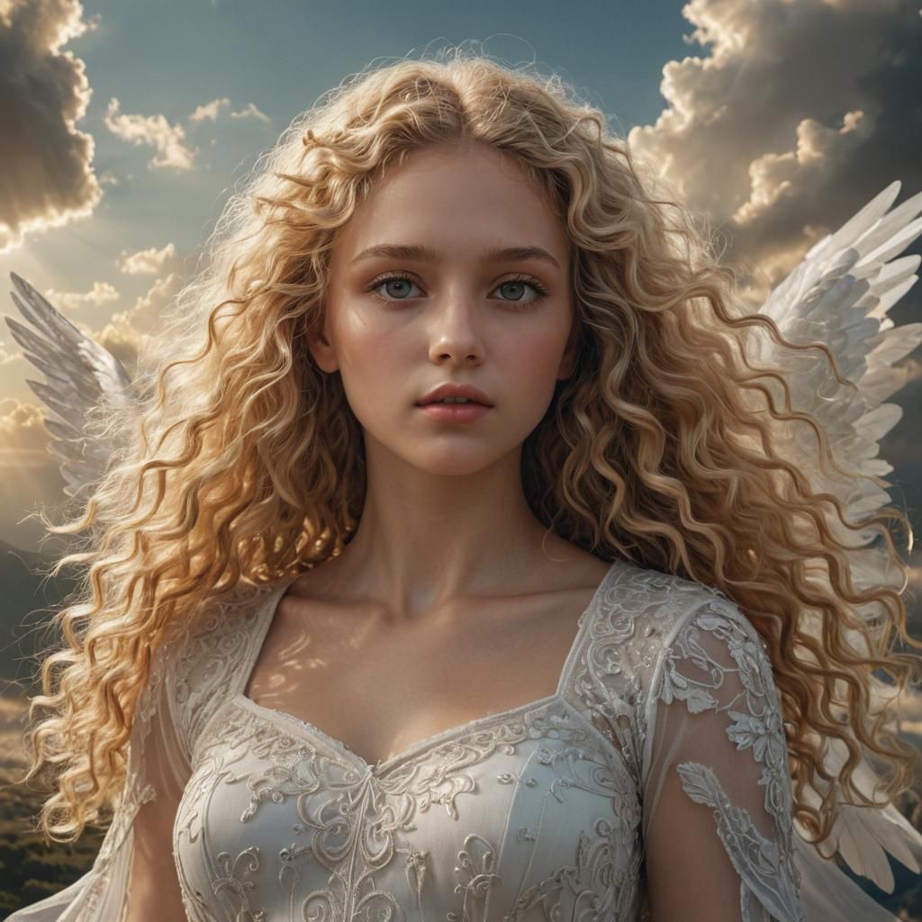 Ethereal Angel in Sunlight: Digital Matte Painting