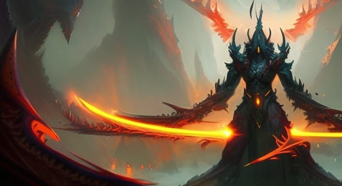 Ancient Black Dragon God in Dark Fantasy Style