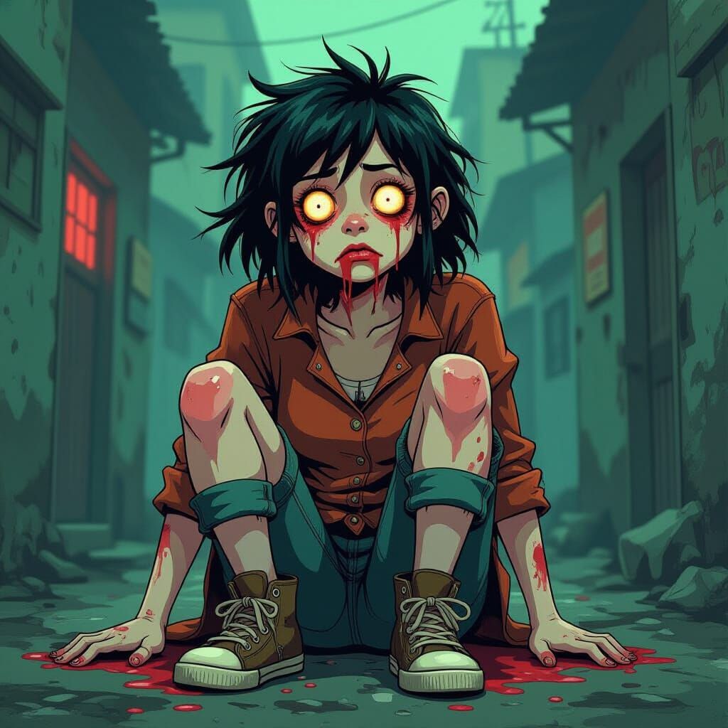 Sick Woman in Slums, Gorillaz Style