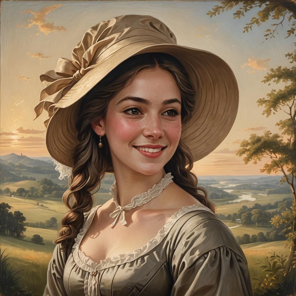 American Girl Portrait in Neoclassical Style