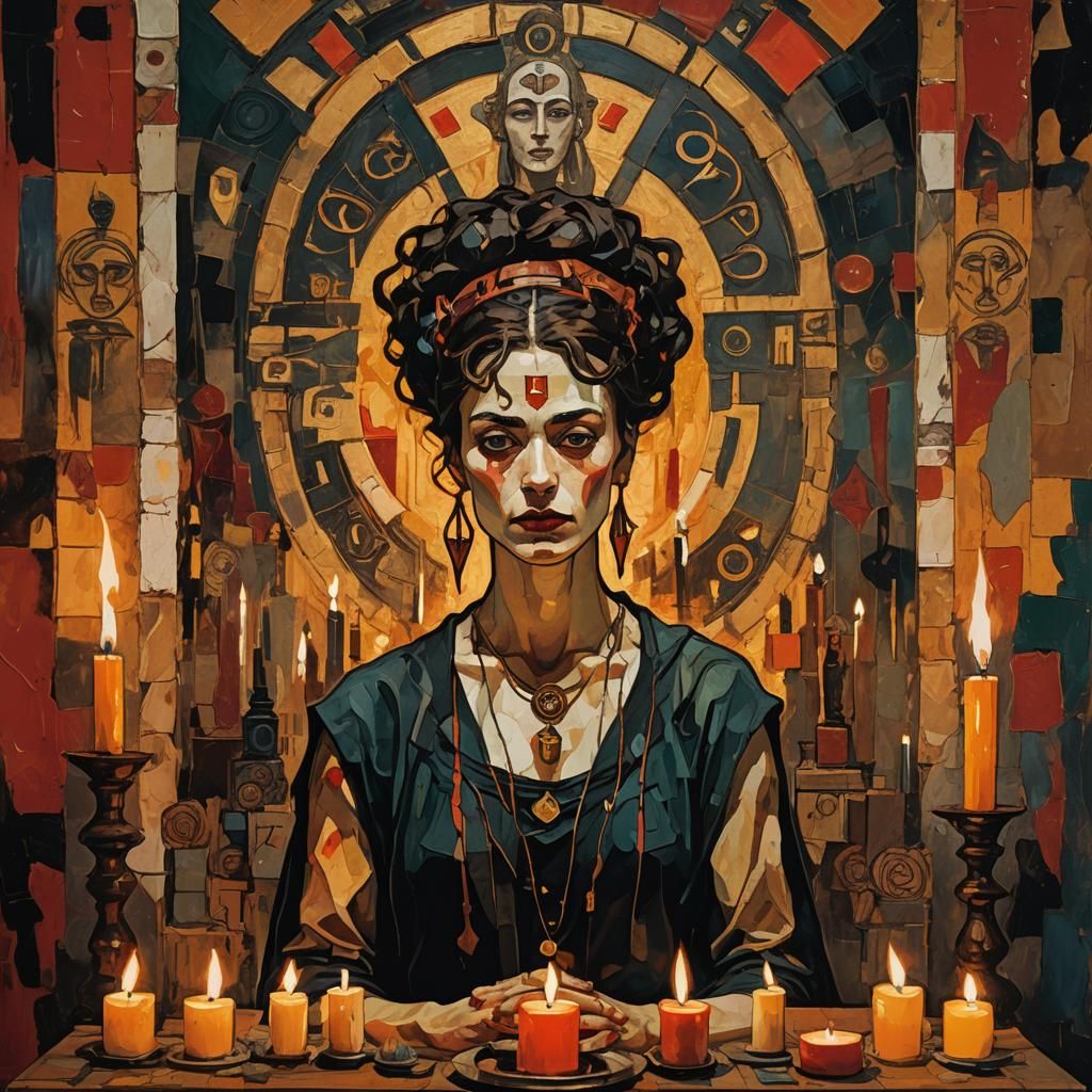 Hecate  altar piece by Egon Schiele Andy Warhol portait coll...