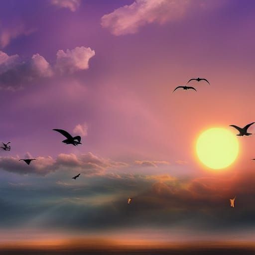 Steampunk Figure Gazing at a Colorful Sunrise