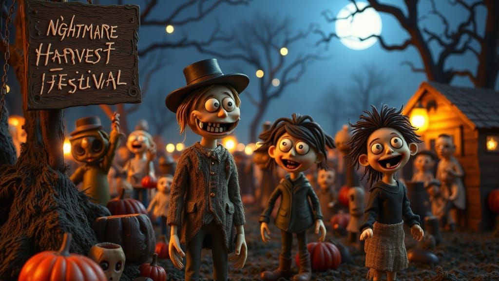 Creepy Clay Families at Nightmare Harvest Festival