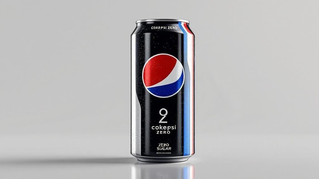Futuristic Cokepsi Zero Can in Hyperrealistic Style
