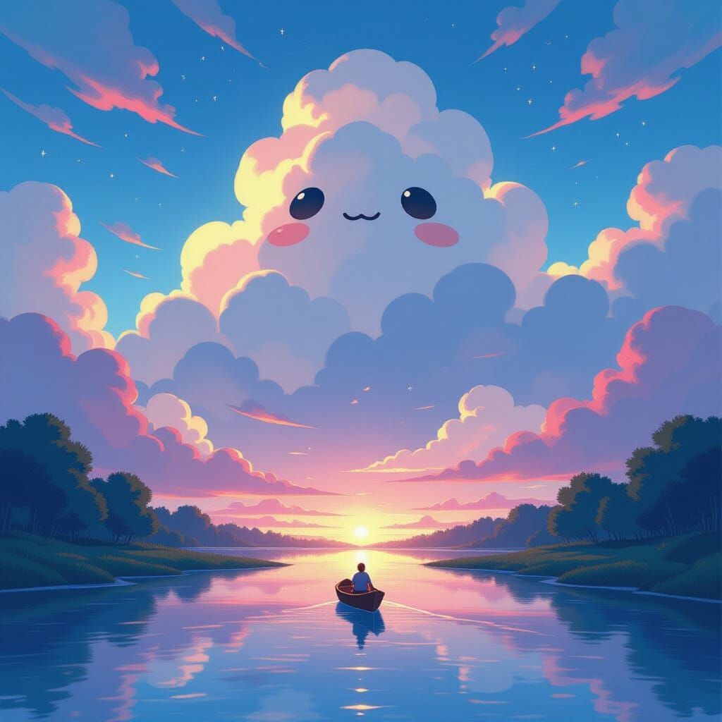 Epic Journey Through Liquid Starlight River