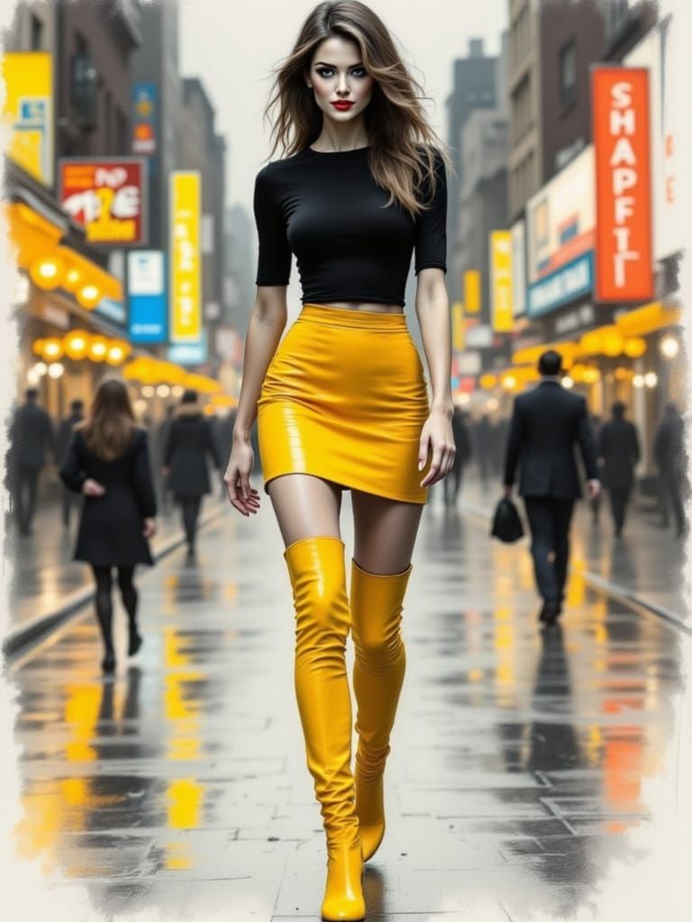 Confident Woman in High Fashion