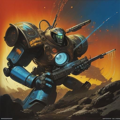 Robots Toss Fish at Humans in a Vibrant, Hyperrealistic Scen...