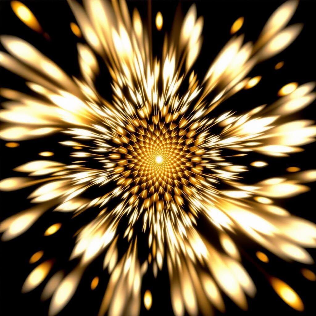 Radiant Golden Light Emanating from Darkness