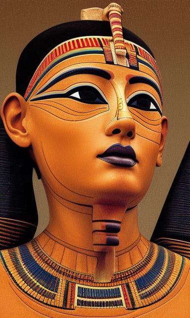 Detailed Portrait of Egyptian Pharaoh in Digital Art