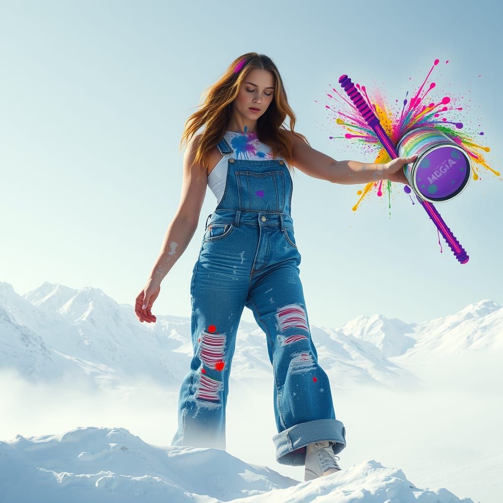 Titan of Paint Throws Rainbow Over White World