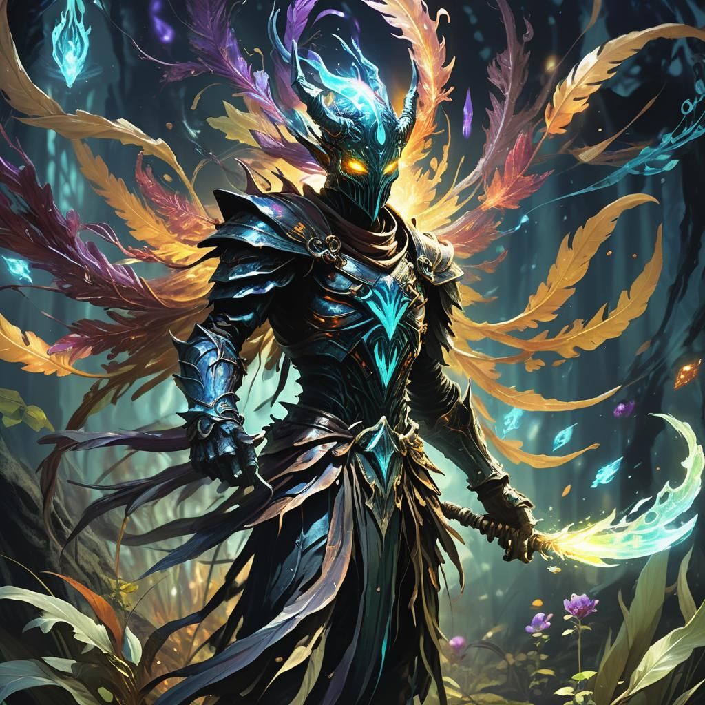 Spirit Gardener Harvesting Demon Souls in Astral Landscape