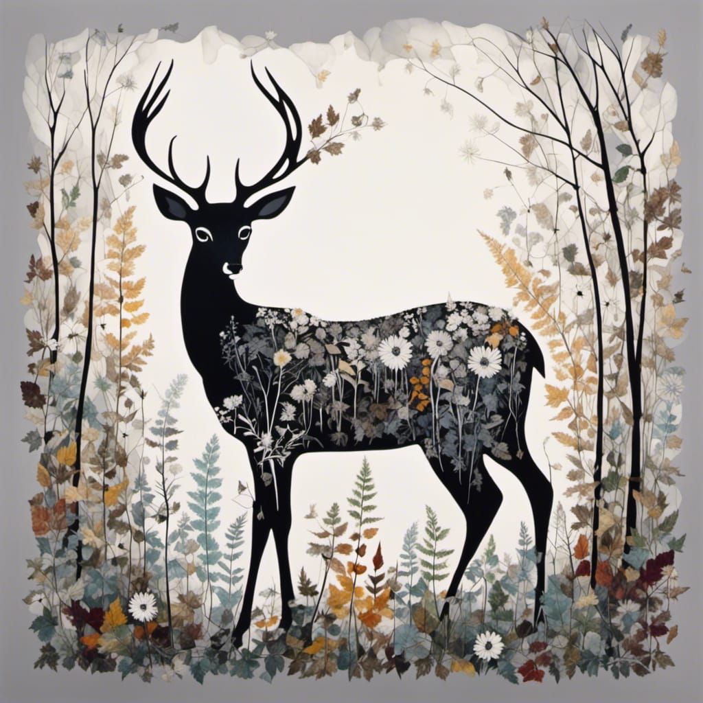 Deer in Sunlit Forest Glade, Photorealistic Style